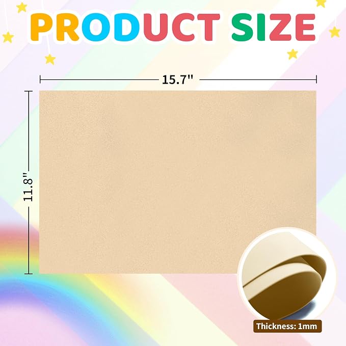 biguphate 20 Pack Beige EVA Foam Sheets, 15.7 x 11.8 in, 1MM Thick Foam Paper - Image 2