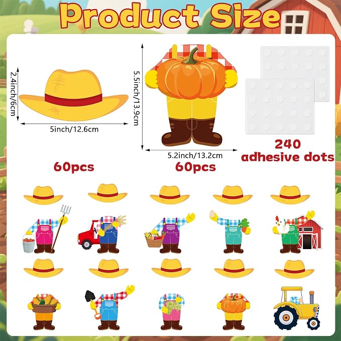 60pcs Farm Theme Cutouts Farmer - Image 2