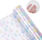 Cross Printed TPU Jelly Faux Leather Fabric, 11.8 x 47.2 Inch Clear TPU Vinyl - Image 3