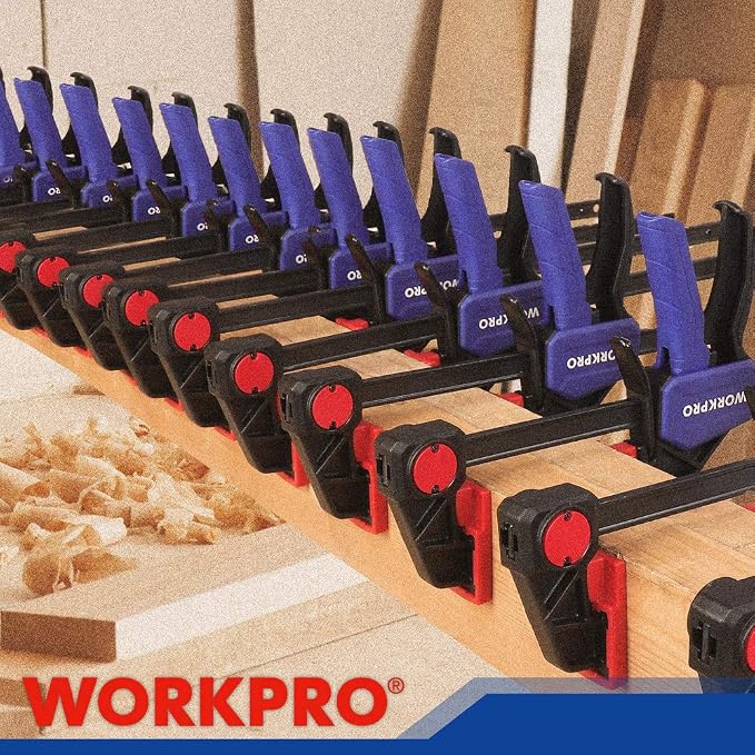 WORKPRO Bar Clamps for Woodworking, 6-Inch and 12-Inch Wood Clamps Set - Image 8