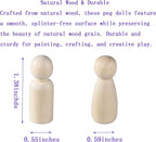 100 PCS 1.38inshes Unfinished Natural Wooden Peg Dolls, Little Wooden peg People - Image 2