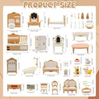 36Pcs Dollhouse Furniture Set, Miniature 1:12 Scale Dolls House Accessories - Image 2
