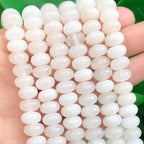 Songxi 5x8mm Natural White Jade Stone Rondelle Beads, Gemstone - Image 2