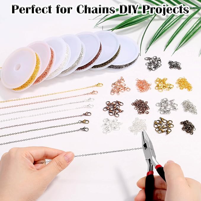 70Ft Jewelry Making Chains, 7 Colors 2mm Stainless Necklace Chains - Image 5