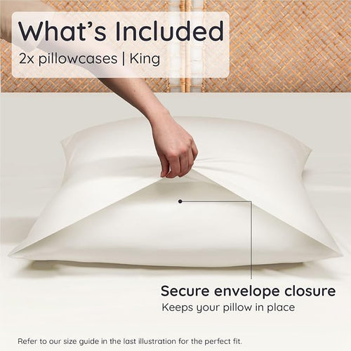 Bambaw 100% Viscose Derived from Bamboo Pillowcases King Size – Set of 2 King - Image 2