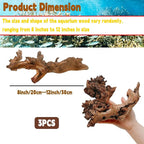 Hamiledyi Aquarium Driftwood 3PCS Natural Trunk Driftwood Assorted Branches - Image 2
