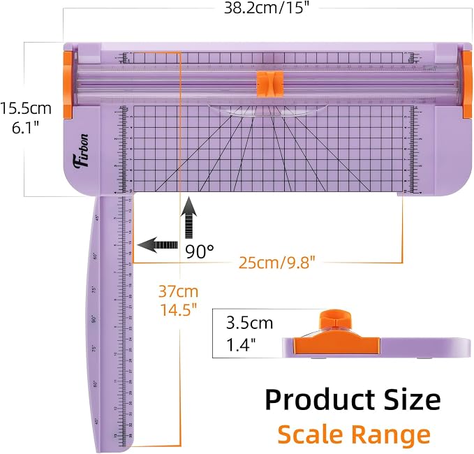 Firbon Purple A4 Paper Cutter, 12 Inch Titanium Straight Paper Trimmer - Image 2