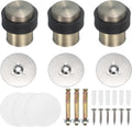 PATIKIL 3Set Round Door Stoppers, 46mm Stainless Steel Door Stop Doorstop Wedge Metal Cylinder Self Adhesive with Screw for Bottom of Door Floor Inside, Bronze
