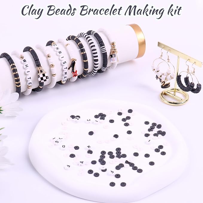 Wuollgess 3500 PCS Black White Clay Beads Kit - Image 2