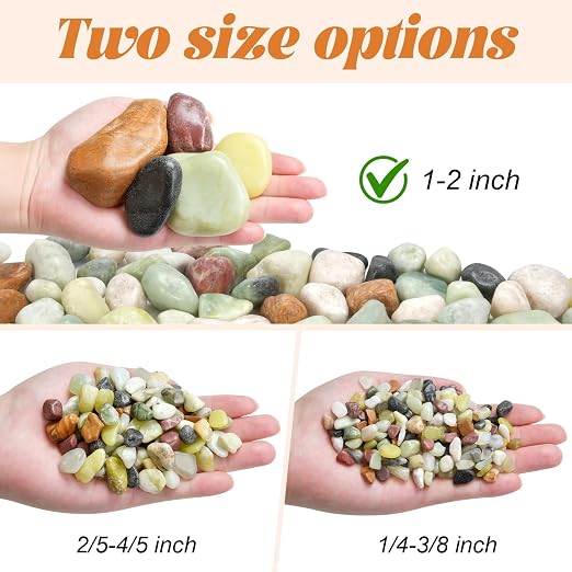 2.2 lb Pebbles for Indoor Plants, 1-2 Inch Decorative Rocks for Potted Plants - Image 6
