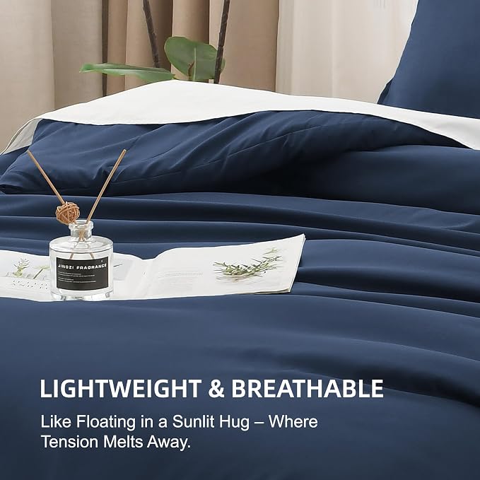 Litanika Twin XL Comforter Set Navy Blue, 2 Pieces Extra Long Dorm Bedding Sets - Image 6