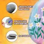 Reeplan 30PCS Large Rocks for Painting, 3-4 Inches Natural Flat River Rocks for - Image 3