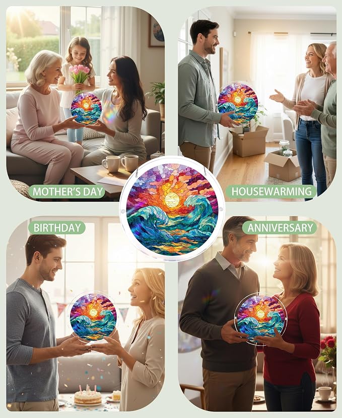 Acrylic Puzzle Suncatcher, Lunar Waves Sun Catcher - Image 4