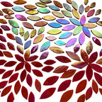 120 Pcs Iridescent Red Petal Mosaic Tiles, Hand Cut Stained Glass Petals - Image 2
