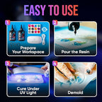 CRAFT RESIN 500g UV Resin Kit Hard Type Low Viscosity – Crystal Clear and - Image 4