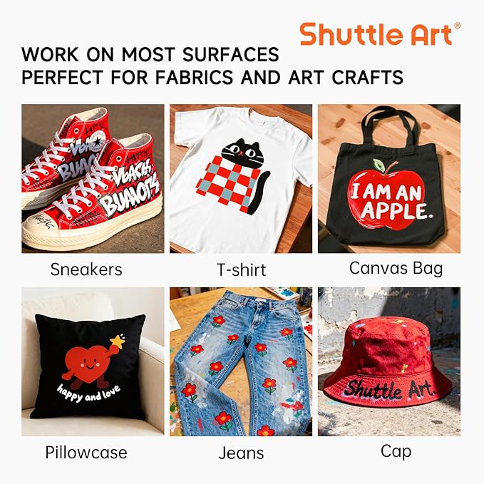 Shuttle Art Red Fabric Paint, 8.45 oz Fabric Paint - Image 8