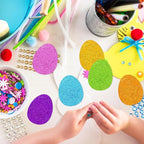 Whaline 54 Pcs Glitter Easter Egg Cutouts Colorful Egg Bulletin Board - Image 6