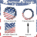 Qyeahkj 100 Pcs 4th of July Party Plates and Napkins Tableware Set American - Image 2