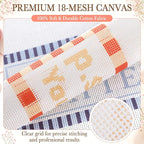Moukeren 3 Pieces 10 x 8 Inch Bound Needlepoint Canvas, Pre Printed 18 Mesh - Image 5
