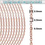 Jishi 33ft Link Cable Chain Roll 2mm, Rose Gold Chain - Image 3