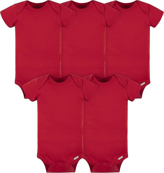 Gerber baby-girls 5-pack Solid Onesies Bodysuits