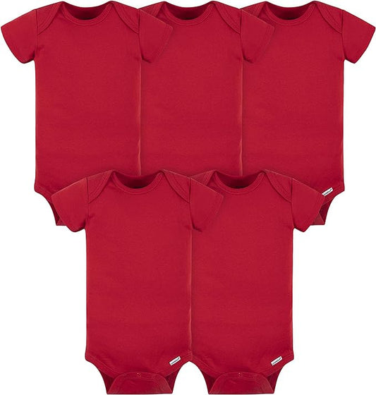 Gerber baby-girls 5-pack Solid Onesies Bodysuits