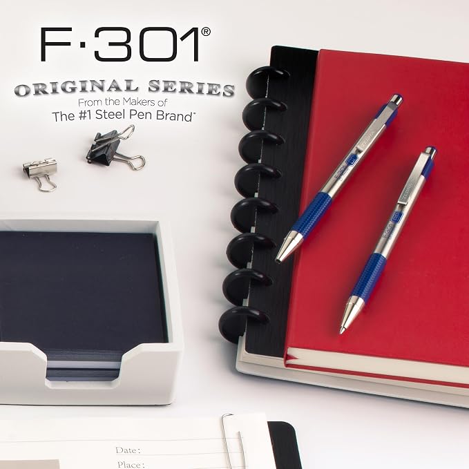 Zebra Pen F-301 Ballpoint Blue Ink Fine Point 0.7mm Pen, Easy-Glide Ink - Image 6