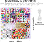 2880pcs Polymer Clay Beads Bracelet Making kit, Cute Fun Beads Sport Ball Fruit - Image 2