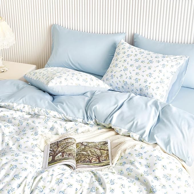 Wake In Cloud - Coquette Duvet Cover Set, Floral Cottagecore Flower Shabby Chic - Image 5