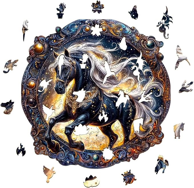 Wooden Puzzles Adults, Elegant Horse Wooden Puzzles 100 Pieces, Unique Animal - Image 8