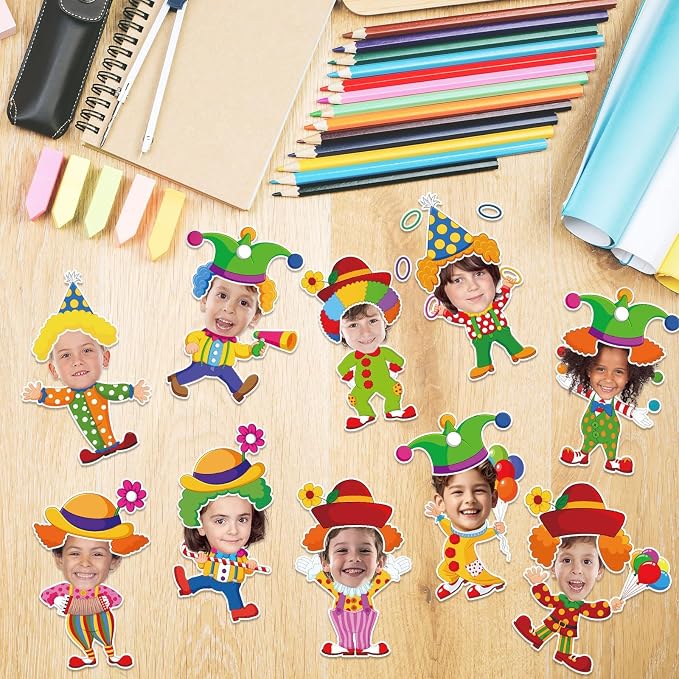 60pcs Circus Theme Cutouts Clown Juggling Bulletin Board Decorations Carnival - Image 4