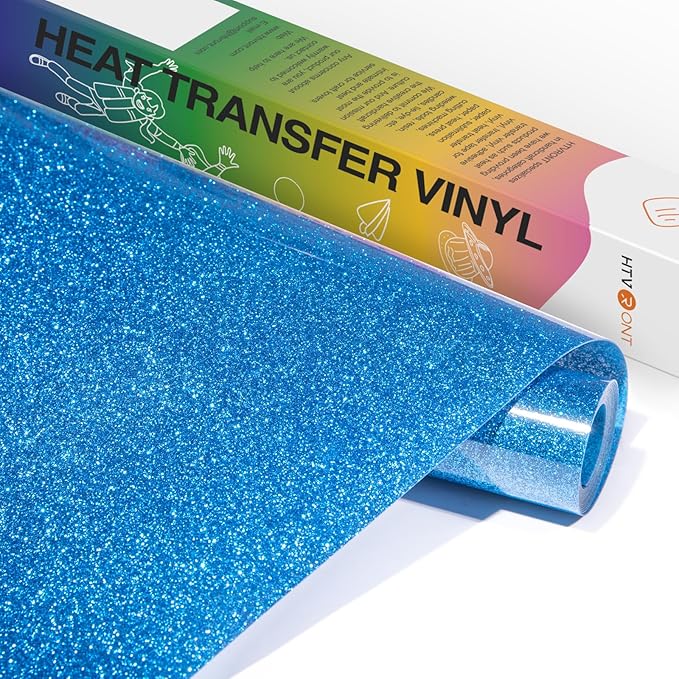 HTVRONT Royal Blue Glitter HTV- 10” x 5ft Royal Blue Glitter Iron On Vinyl | by HTVRONT