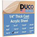 Duco Clear Cast Acrylic Sheets 1/4" Thick 12" x 16" by DucoPlasticsSupply
