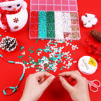 Wuollgess 3500 PCS Christmas Clay Beads Bracelet Making Kit, Polymer Heishi - Image 2
