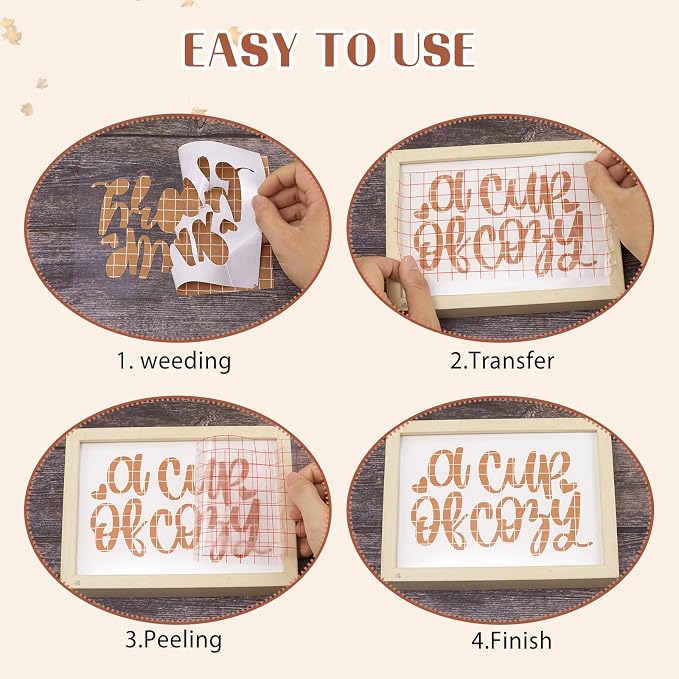 Tintnut Thanksgiving Permanent Vinyl 12 Pcs 12x10in Fall Adhesive Vinyl | Brown - Image 3