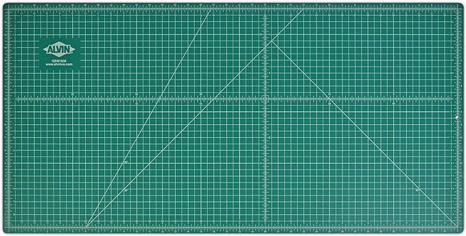 ALVIN GBM Self-Healing Cutting Mat 18 x 36 inch | Double-Sided Green/Black | by Alvin