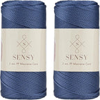 Sensy Premium 2 Pack of 2mm 251 Yards Polyester Rope 100% Polypropylene Cord by SSENSY