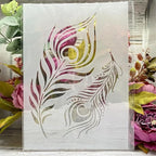 TIAMECH A4 Reusable Peacock Feather Stencil - Image 7