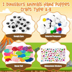 WATINC 12 Pcs Hand Puppet Making Kit, Art Craft Felt Sock Puppet Toys, Creative - Image 2