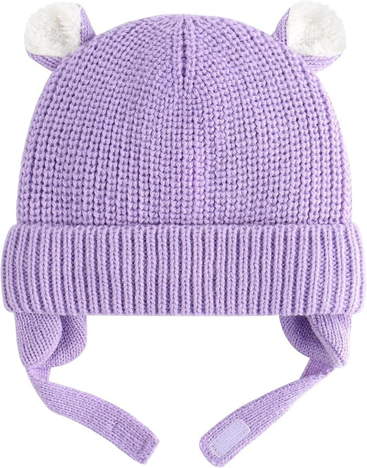 Duoyeree Cozy Baby Beanie with Earflaps and Fleece Lining - Winter Hat for Baby Boys & Girls