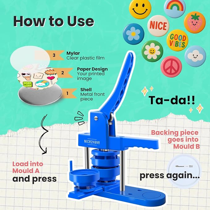 Button Maker Machine 3 Inch Pin Maker Kit - Image 7