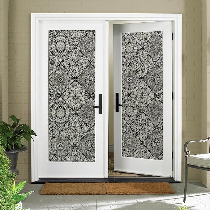 DKTIE Geometric Line Frosted Glass Window Film Door Window Covering Day and - Image 7