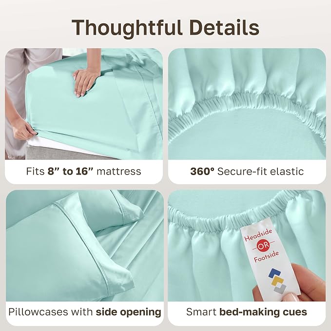 California Design Den Soft 100% Cotton Bed Sheets Queen Size Set, 400 Thread - Image 6