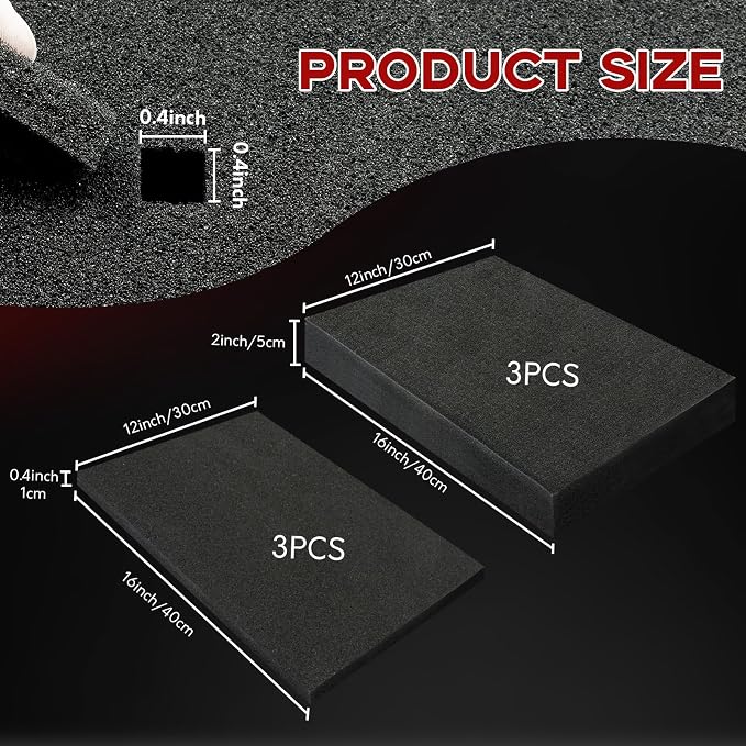 PINGMIC 6 Pack Gun case foam -16 x 12 x 2 Inch Pick and Pluck Foam Sheets - Image 2