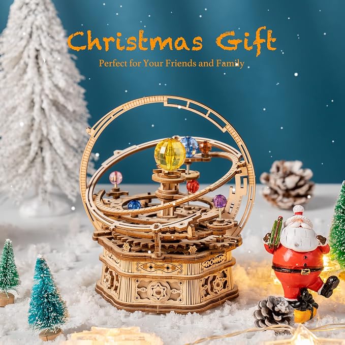 ROKR 3D Wooden Puzzles for Adults Mechanical Music Box-Starry Night, DIY - Image 4