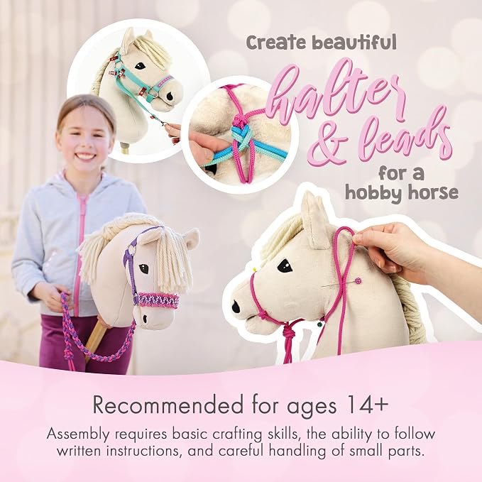 kullaloo DIY Hobby Horse Halter Kit Make Stick Horse Head Collars, Rope Halters - Image 2