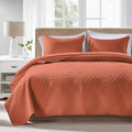 FLYMME King Size Quilt Bedding Set Burnt Orange Lightweight Bedspreads Set by FLYMME