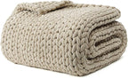 YnM Chenille Weighted Blanket, Handmade Chunky Knitted Design, Soft and Cozy by YNM