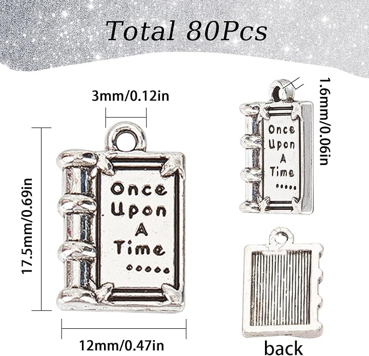 SUNNYCLUE 1 Box 80Pcs Book Charms Inspirational Message Graduation Book Charm - Image 2