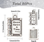SUNNYCLUE 1 Box 80Pcs Book Charms Inspirational Message Graduation Book Charm - Image 2
